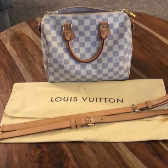 Louis Vuitton Handbags - Louis Vuitton Speedy Bandouliere 25 Damier Azur